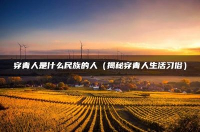 ​穿青人是什么民族的人（揭秘穿青人生活习俗）