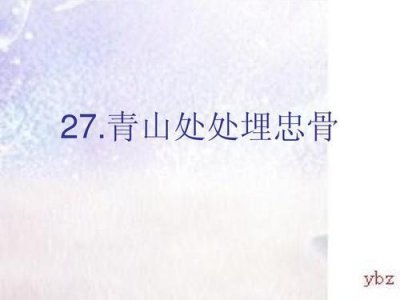 ​青山有埋忠骨整首诗