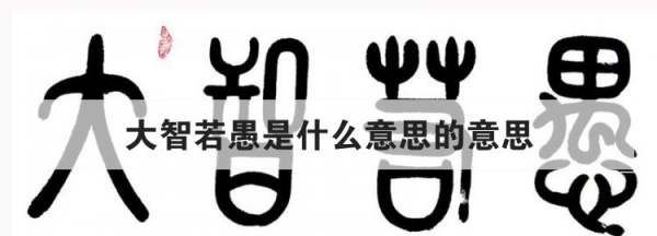 什么是大智若愚,大智若愚是什么意思图4
