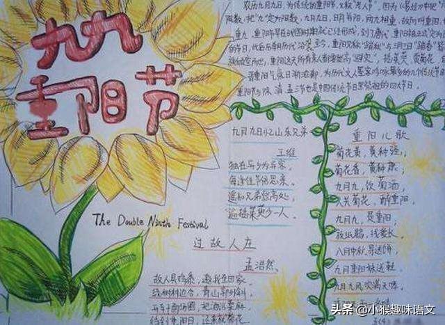重阳节手抄报简单好画少字（重阳节手抄报大全）(7)