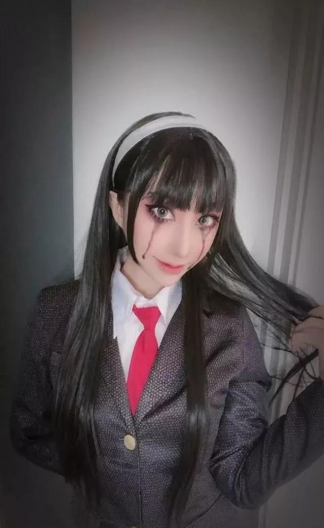 COS美图：第五人格——川上富江，黑长直制服红蝶超棒