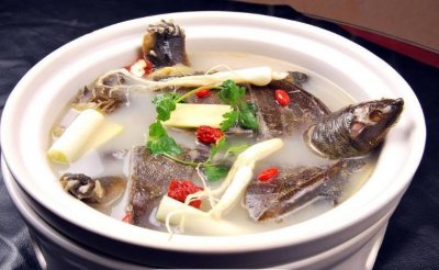 ​清汤香菇炖甲鱼，肉烂菇滑，咸中微辣，口味鲜香特别好吃！