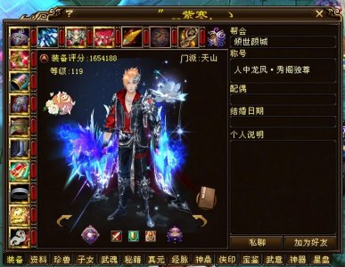 ​天龙网游八卦：天龙区区内评分第一大天山紫寒，全服排行榜第13名