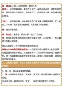 ​初一历史重点知识归纳，初中历史知识点总结