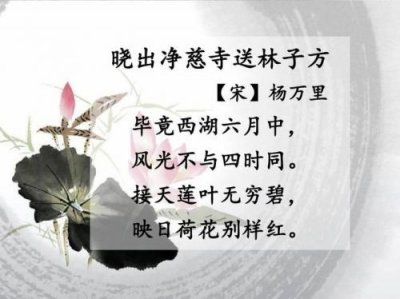 ​古诗晓出净慈寺送林子方的诗意，晓出净慈寺送林子方的诗意怎么写