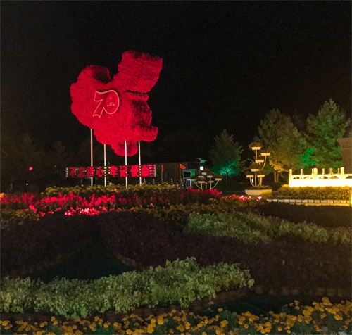 吉林：临江市江心岛陈云公园夜晚十分美丽