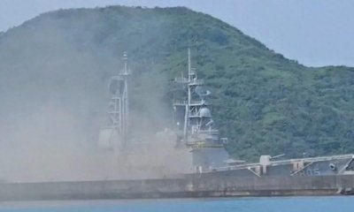 ​“献礼”海军节，台军王牌驱逐舰突发大火，曾监视解放军西安舰