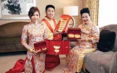 ​薛家燕娶媳妇 豪送6只金猪大项链