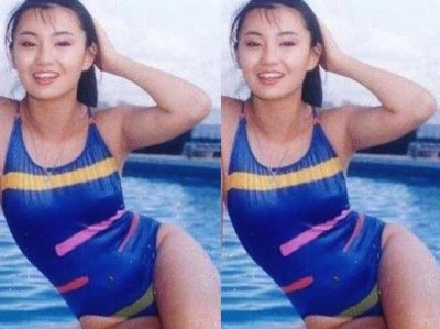 ​张曼玉早年泳装照曝光，大秀撩人“漫画腿”，这才是“腿精”