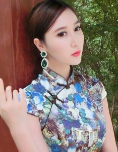 ​湿露露车展的照片（湿露露参与车展选秀活动旗袍装）