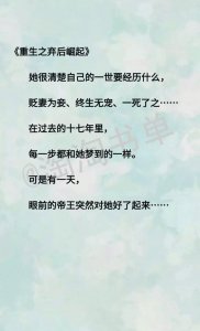 ​前世男主不珍惜女主，女主心死，男主后悔，两人双重生的小说