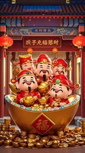 ​壁纸｜五路财神齐驾到，金银财宝满屋飘！愿你财运亨通，笑口常开