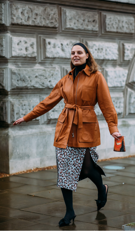 豹纹半身裙配什么外套搭配图片 冬季豹纹裙可以这样穿