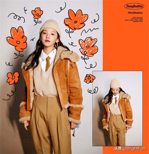 美女明星章若楠甜美学院风唯美写真图片