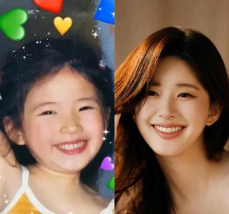 ​女星童年照对比(有没有“整容”一看就知道)