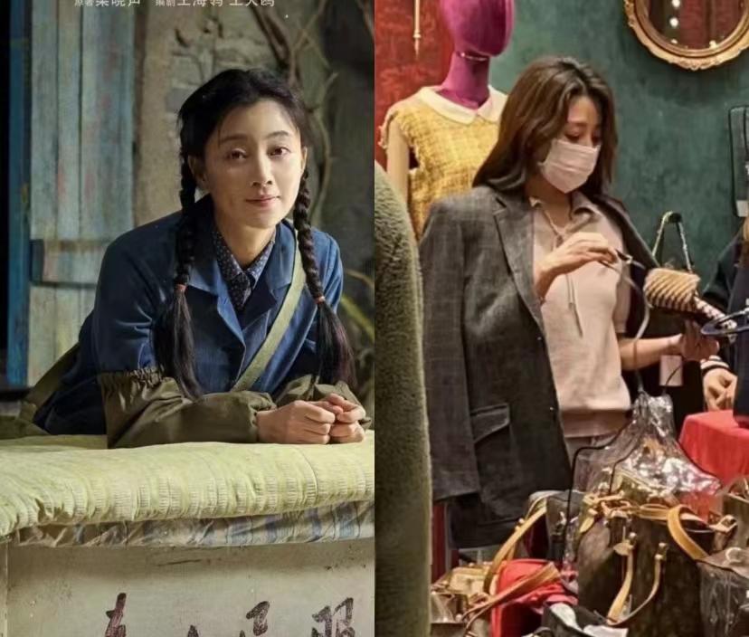 网友偶遇殷桃逛街，独自挑选二手包接地气，被赞身材火辣行事低调