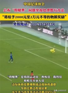 ​中国足协发布“假赌黑”举报奖励制度，最高可获2万元大奖！