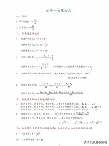 ​【物理公式】高中物理公式大全，建议收藏！