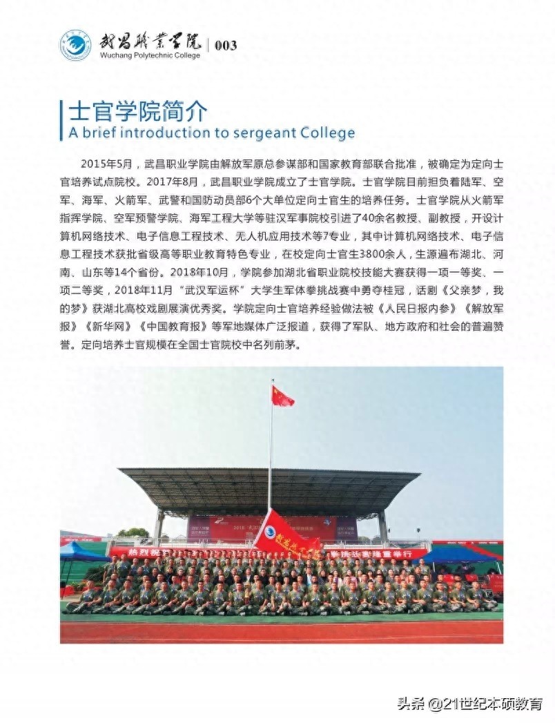 武昌职业学院定向士官2020招生简章