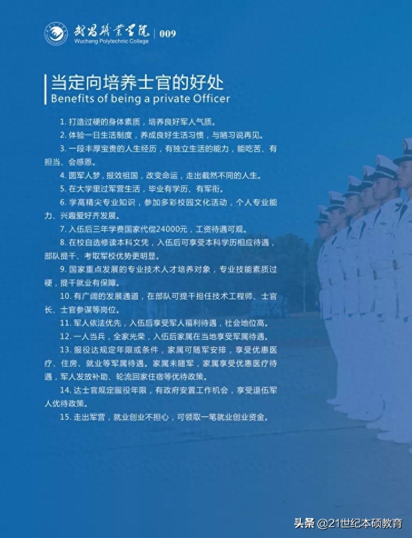 武昌职业学院定向士官2020招生简章